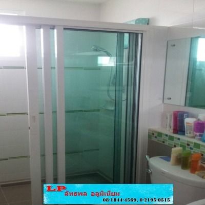 รับทำบานประตูห้องน้ำ - ร้านติดตั้งกระจกอลูมิเนียม นนทบุรี ลัทธพล