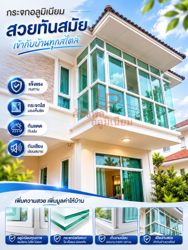 ติดตั้งกระจกอลูมิเนียม
